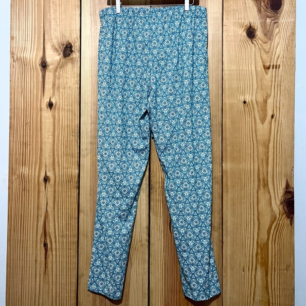 NWT Hanro | Night and Day Pajama Pants in Arctic Mosaic Green Pattern Size XXL
